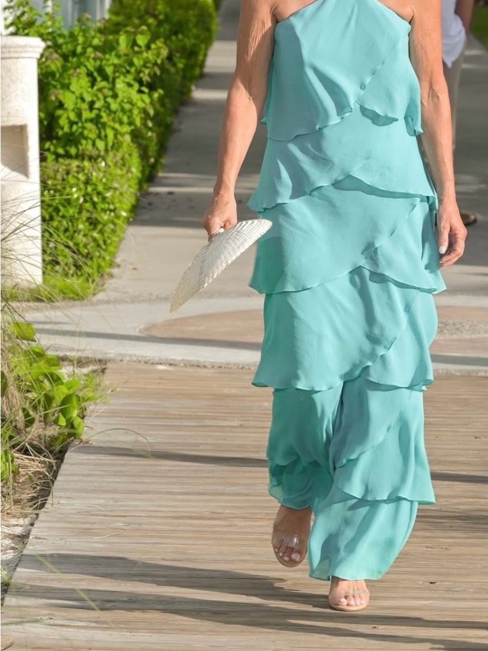 Alexander by Daymor Teal Beaded Evening Dress